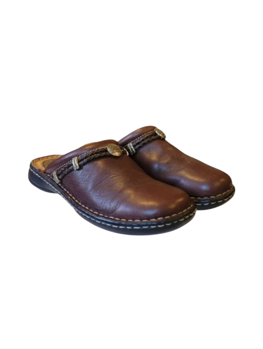 Minnetonka Rich Brown Leather Slip-On Loafers Size 7